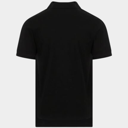 Alexander McQueen polo noir texture semi-transparente coupe droite manches courtes