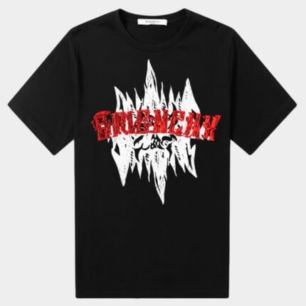 T-shirt Givenchy noir homme logo 4G brodé coton premium streetwear luxe