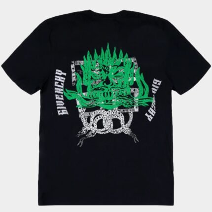 Tee shirt Givenchy col côtelé graphismes colorés vue détaillée broderie