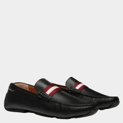 Mocassin Bally Pilot Driver vue profil semelle crantée caoutchouc bout rond classique