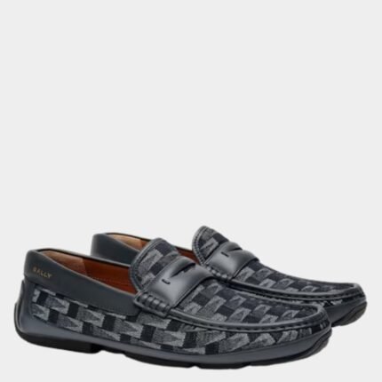 Mocassin homme Bally vue profil entaille penny semelle caoutchouc