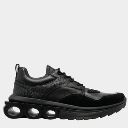 Baskets Ferragamo homme noires en cuir de veau premium pointure 40.5