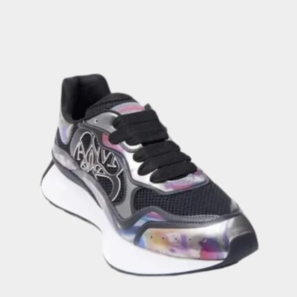 Alexander McQueen sneakers femme semelle oversize cuir premium noir