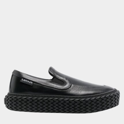 Sneakers Lanvin noir patch logo discret semelle caoutchouc striée