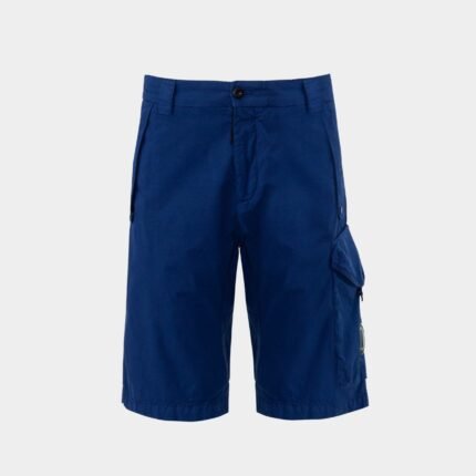 Short cargo homme C.P. Company bleu marine sergé extensible 5 poches