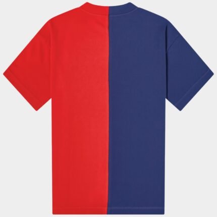 Tee shirt Palm Angels rouge col montant bordures brutes coutures apparentes