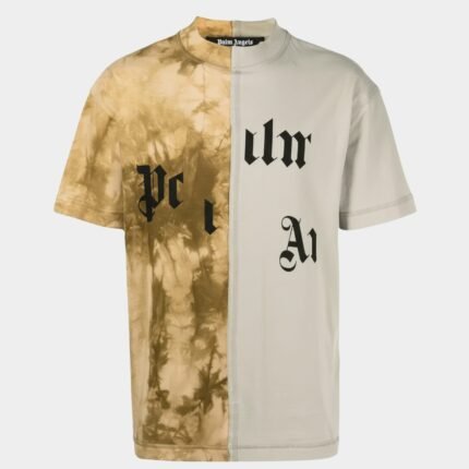 T-shirt Palm Angels camouflage beige homme coton premium logo signature