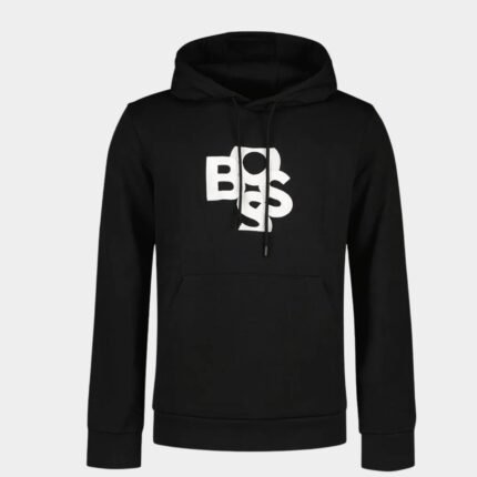 Sweat à capuche BOSS noir homme taille 2XL avec logo brodé