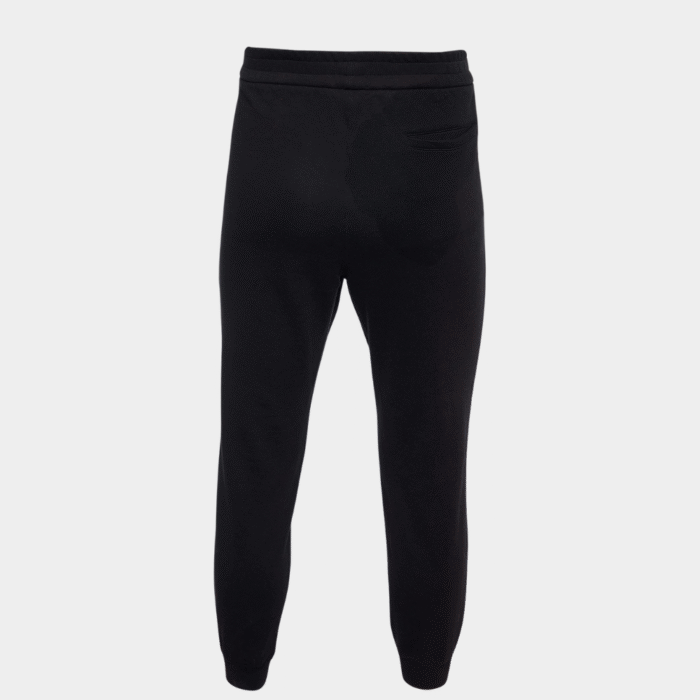 Versace Pantalon de jogging noir en coton à taille élastiquée avec logo imprimé – Image 2