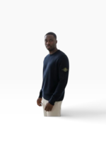 Pull Stone Island Homme Coton Bleu Marine – Image 2