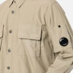 Chemise homme beige CP COMPANY coton premium fermeture boutons ourlet droit