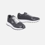 Sneakers Prada homme cuir de veau italien bout rond languette rembourrée