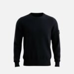 Pull Stone Island marine laine mérinos col rond homme tailles XL 2XL