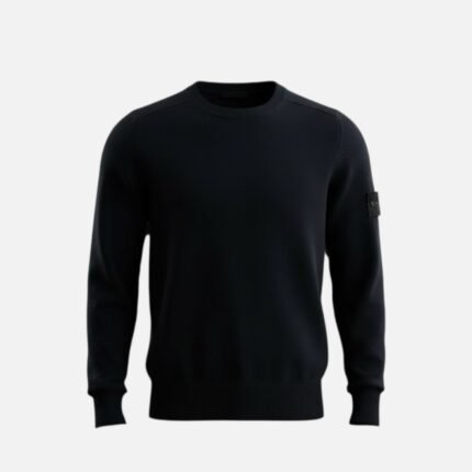 Pull Stone Island marine laine mérinos col rond homme tailles XL 2XL