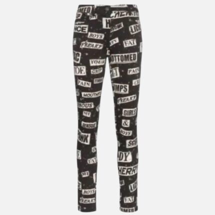 Jean Moschino Couture Safety Print noir homme avec imprimé épingles à nourrice - Outlyx