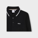 Boss polo noir à manches longues – Image 3